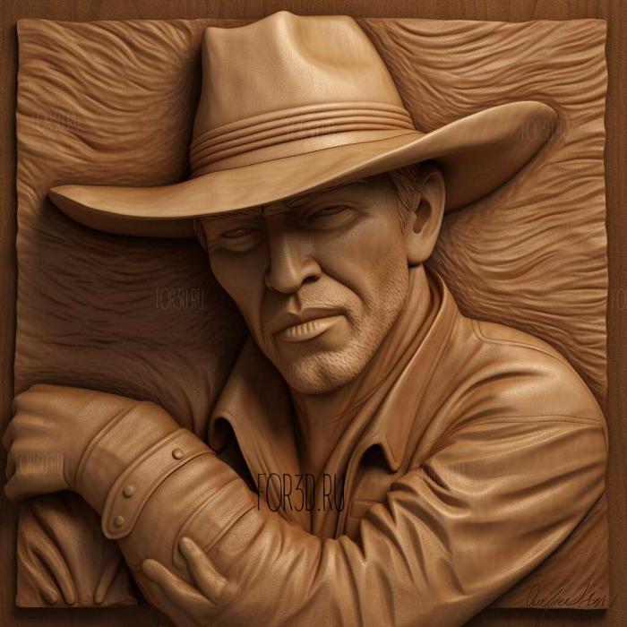 cowboy 3 stl model for CNC